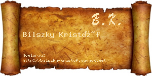 Bilszky Kristóf névjegykártya